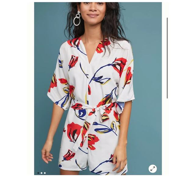 Corey Lynn Calter Pants - Anthropologie Corey Lynn Calter Floral Romper